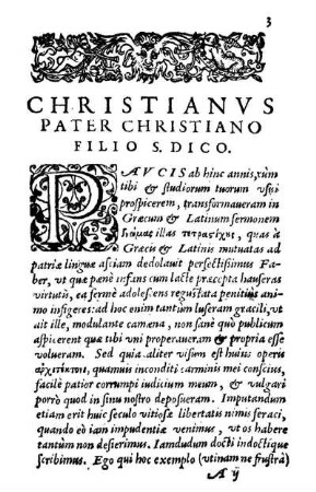 Christianvs Pater Christiano Filio S. Dico.