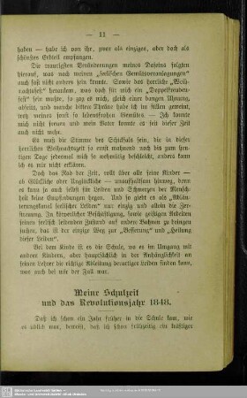 Meine Schulzeit und das Revolutionsjahr 1848
