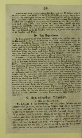 6. Vom galvanischen Telegraphen