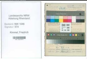 Entnazifizierung Friedrich Kimmel , geb. 08.12.1897 (Lehrer)
