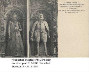 Georg I. Landgraf v. Hessen-Darmstadt (1547-1596) / Porträt mit Ehefrau Magdalena geb. zur Lippe (1552-1587), stehend, Ganzfiguren / Epitaph in der Stadtkirche in Darmstadt