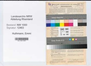 Entnazifizierung Emmi Huthmann, geb. 01.10.1911 (Verw.Gehilfin)