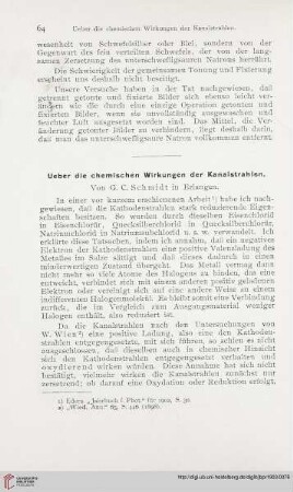 17: Ueber die chemischen Wirkungen der Kanalstrahlen