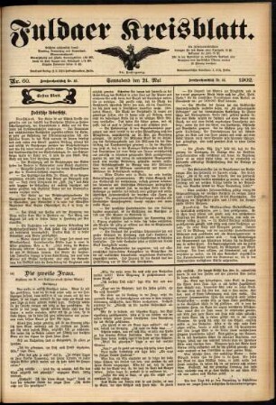 Erste Ausgabe vom Samstag, den 24. Mai 1902.