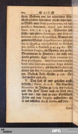 V. Das Loß ist mir gefallen auffs liebliche