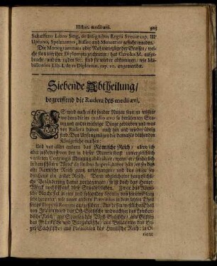 Siebende Abtheilung / begreiffend die Rudera des medii ævi.