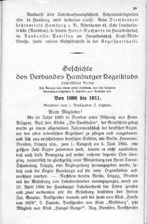 Geschichte des Verbandes Hamburger Kegelklubs
