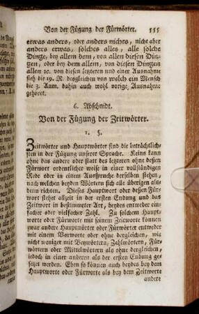 6. Abschnidt. Von der Fügung der Zeitwörter.