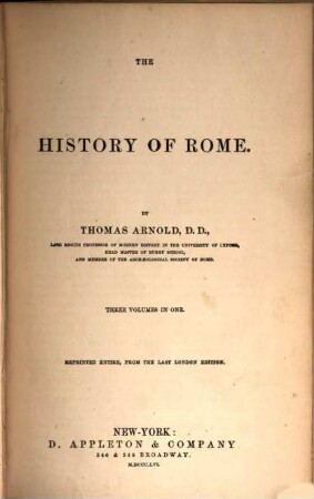 The history of Rome : three volumes in one