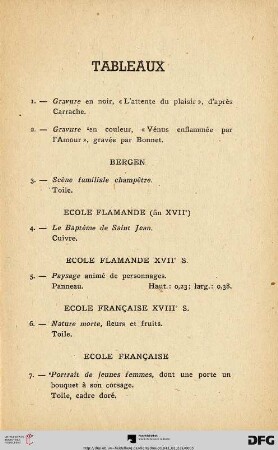 Tableaux (Nr. 1-12)