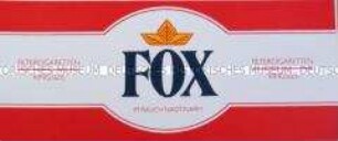 Werbeaufkleber für "Fox"-Zigaretten