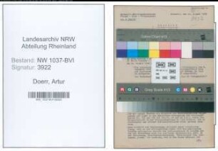 Entnazifizierung Artur Doerr , geb. 05.02.1906 (Kassenangestellter)
