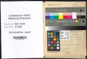 Entnazifizierung Josef Schumacher , geb. 03.03.1882 (Schreiner)