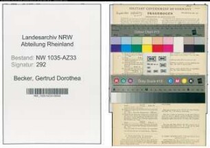 Entnazifizierung Gertrud Dorothea Becker , geb. 28.12.1921 (Postangestellte)