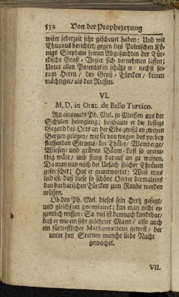 VI. M. D. in Orat. de Bello Turcico