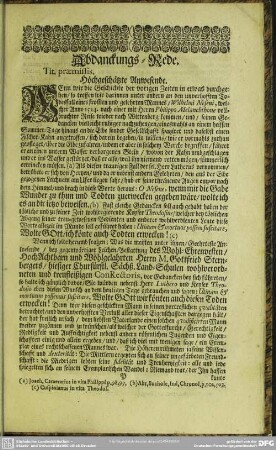Abdankung : Abdanckungs-Rede