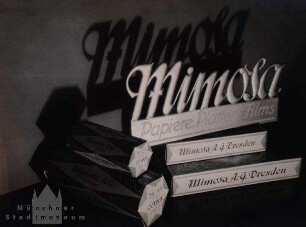 Reklame für Mimosa (ehem. Mimosa AG Dresden)