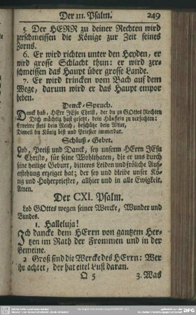 Der CXI. Psalm : Lob Gottes wegen seiner Wercke, Wunder und Bundes