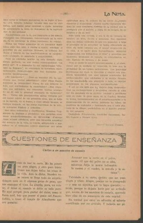 Cuestiones de enseñanza : Cartas a un maestro de escuela