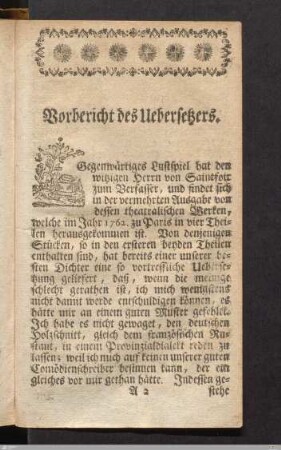 Vorbericht des Uebersetzers.