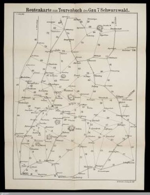 Routenkarte zum Tourenbuch des Gau 7 Schwarzwald