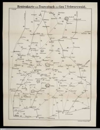 Routenkarte zum Tourenbuch des Gau 7 Schwarzwald