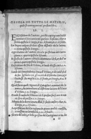 Tavola De Tvtte Le Materie, quale se contengono [...]