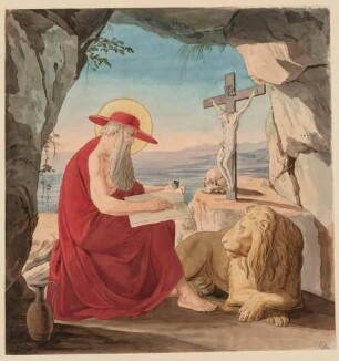 Der heilige Hieronymus mit dem Löwen