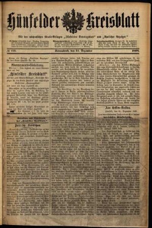 Ausgabe vom Samstag, den 31. Dezember 1898.
