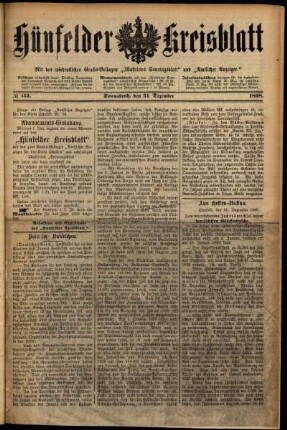 Ausgabe vom Samstag, den 31. Dezember 1898.