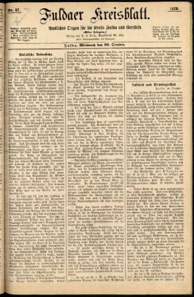 Ausgabe vom Mittwoch, den 29. Oktober 1879.