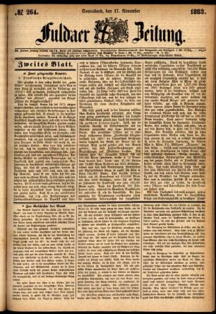 Ausgabe vom Samstag, den 17. November 1883.