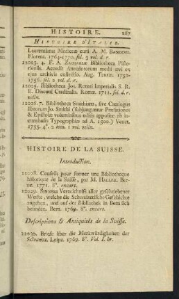 Histoire De La Suisse.