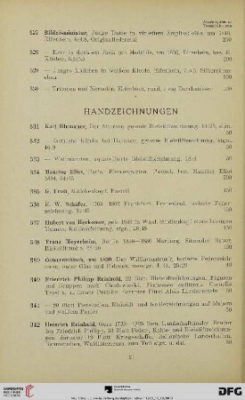 Handzeichnungen (Nr. 331-351)