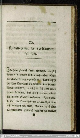 10. Beantwortung der vorstehenden Anfrage