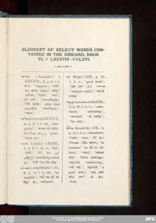 Glossary Of Select Words Contained In The Dinkard, Book VI, §§ LXXXVIII—CCLXVI.