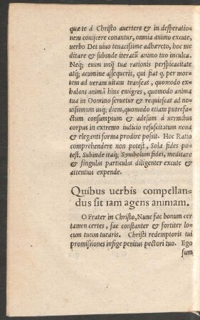 Quibus verbis compellandus sit iam agens animam.