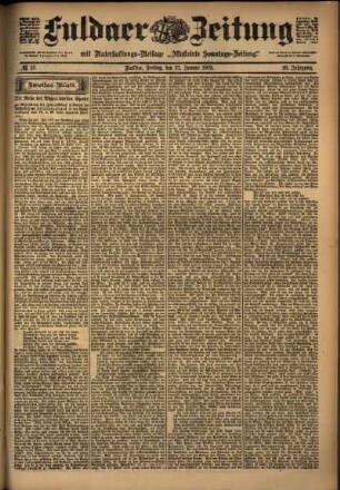 Zweite Ausgabe vom Freitag, den 31. Januar 1902.