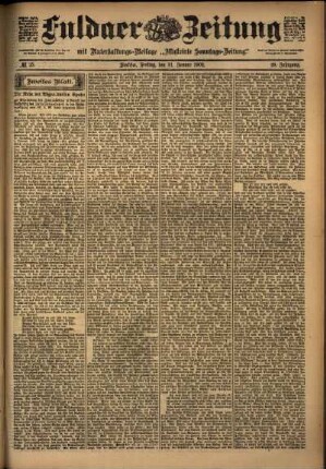 Zweite Ausgabe vom Freitag, den 31. Januar 1902.