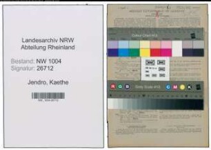 Entnazifizierung Kaethe Jendro , geb. 17.07.1909 (Putzfrau)