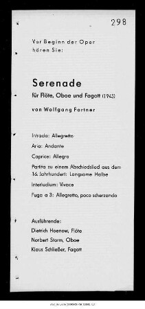 Serenade für Flöte, Oboe und Fagott