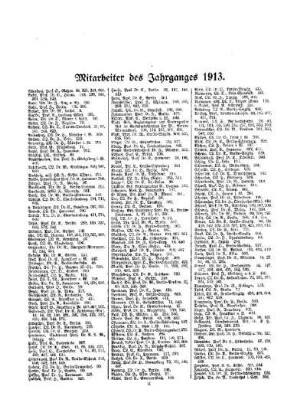 Mitarbeiter des Jahrganges 1913