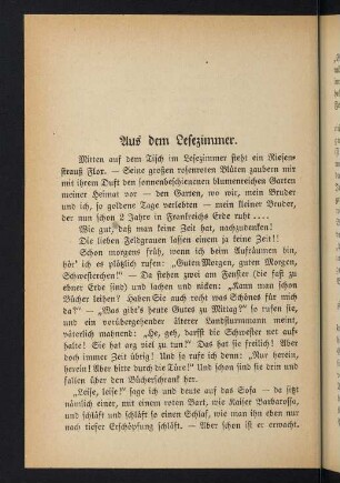 36-56, Aus dem Lesezimmer - In der Grünhöffchen Straße