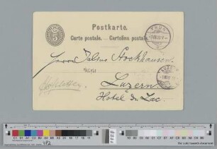 Postkarte an Julius Stockhausen