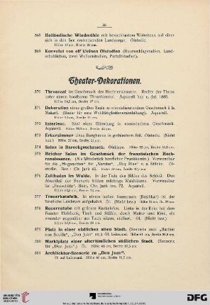 Theater-Dekorationen (Nr. 370-443)