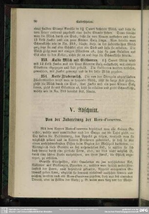 V. Abschnitt. Von der Zubereitung der Hors-d'oeuvres
