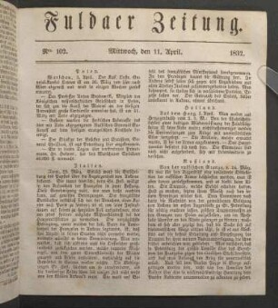 Mittwoch, den 11. April. 1832