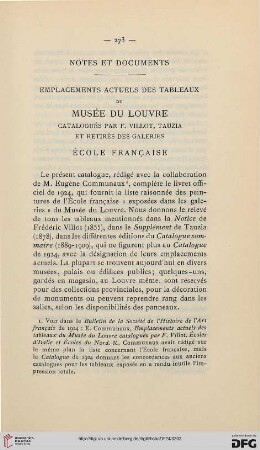 Emplacements actuels des tableaux du musée du Louvre : catalogués par F. Villot, Tauzia et retirés des galeries, École française
