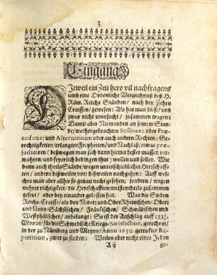 Verzeichnuß deß Heil. Röm. Reichs, Teutscher Nation ... Stände : nach den Zehen Reichs-Craissen, sampt ihrem Monatlich-Einfachen Anschlag zum Römerzug ...