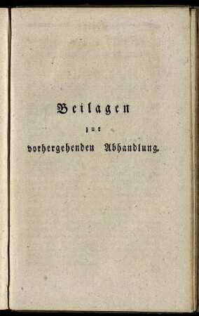 Beilagen zur vorhergehenden Abhandlung.